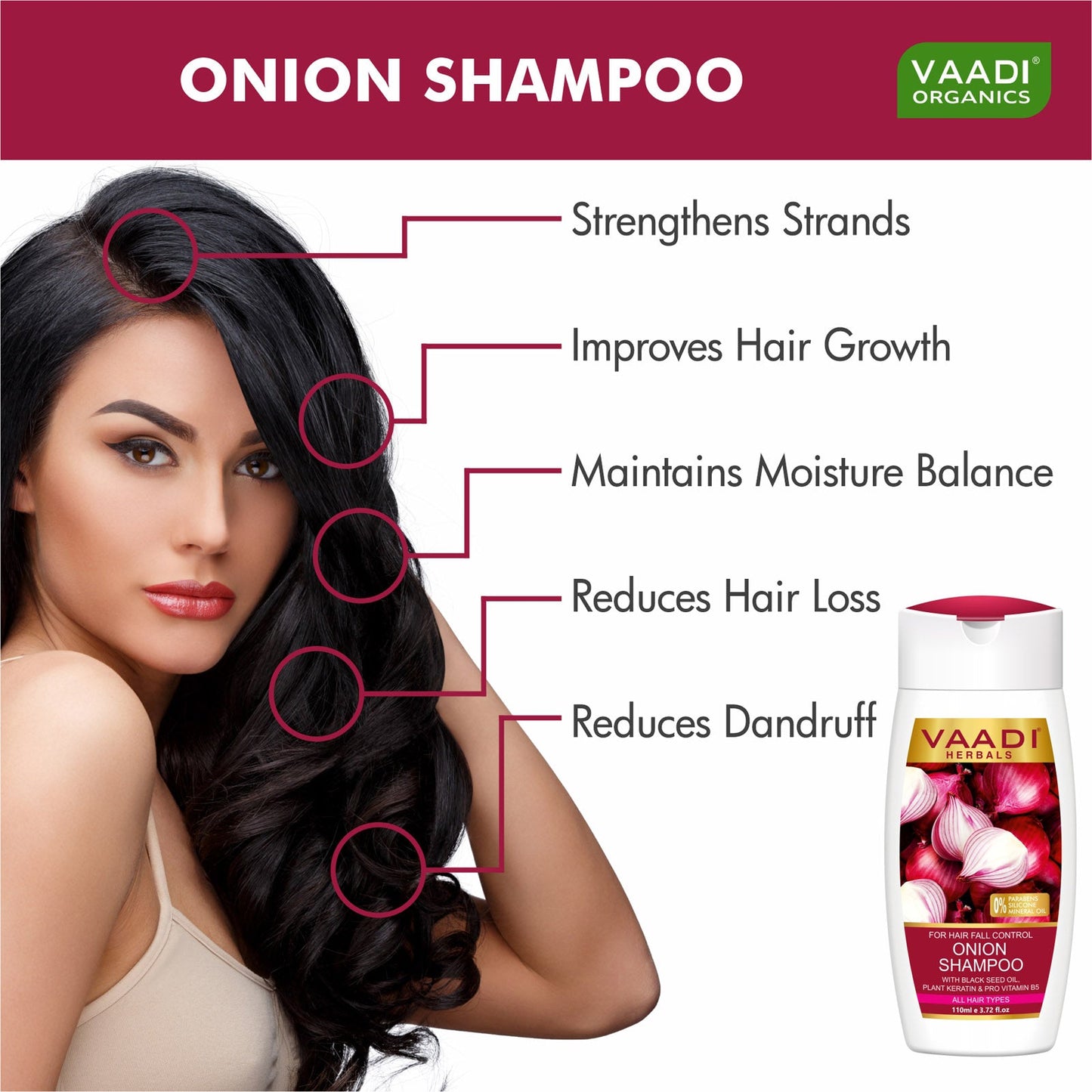 Onion Shampoo With Conditioner For Hair Fall Control (110 ml X 2)