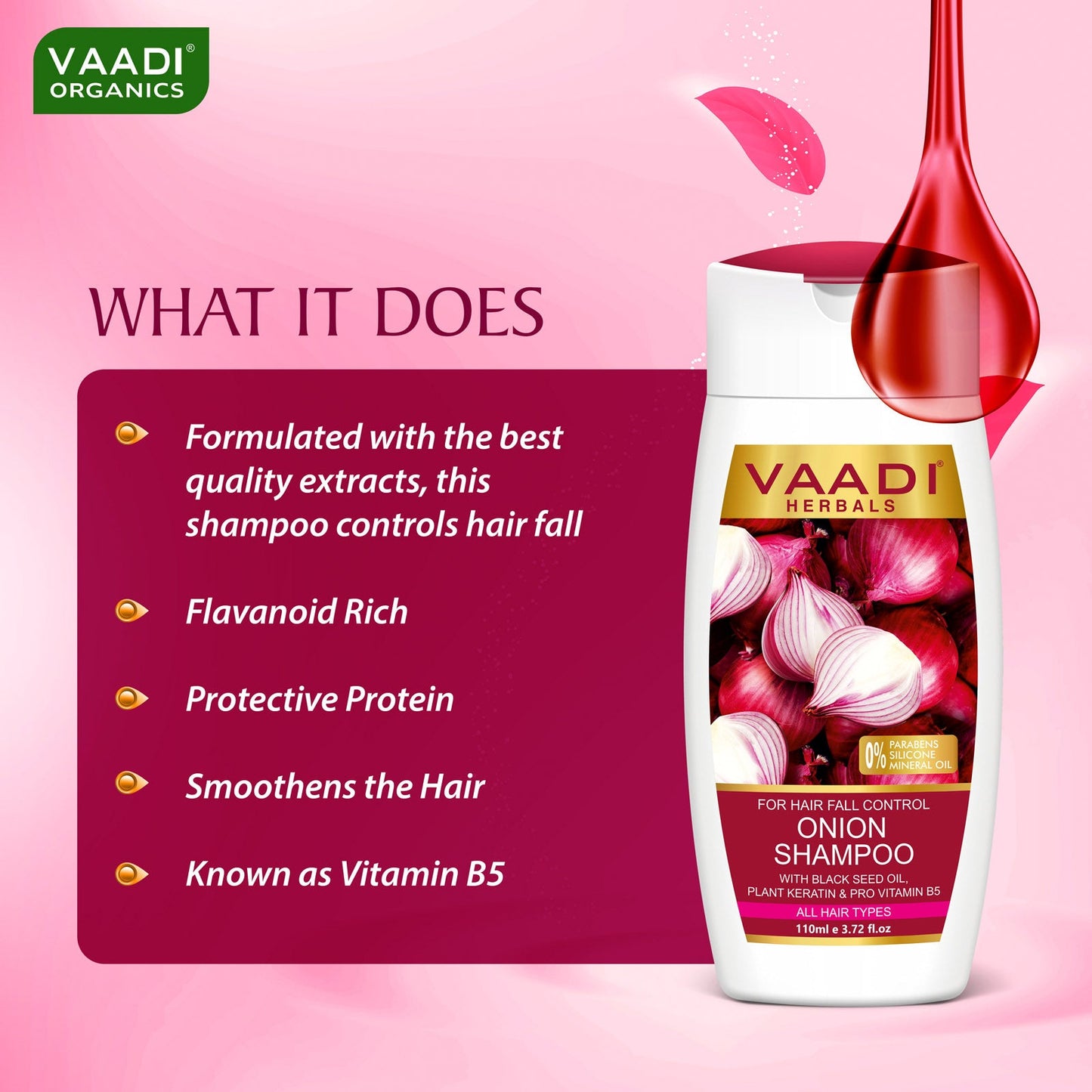 Onion Shampoo With Conditioner For Hair Fall Control (110 ml X 2)