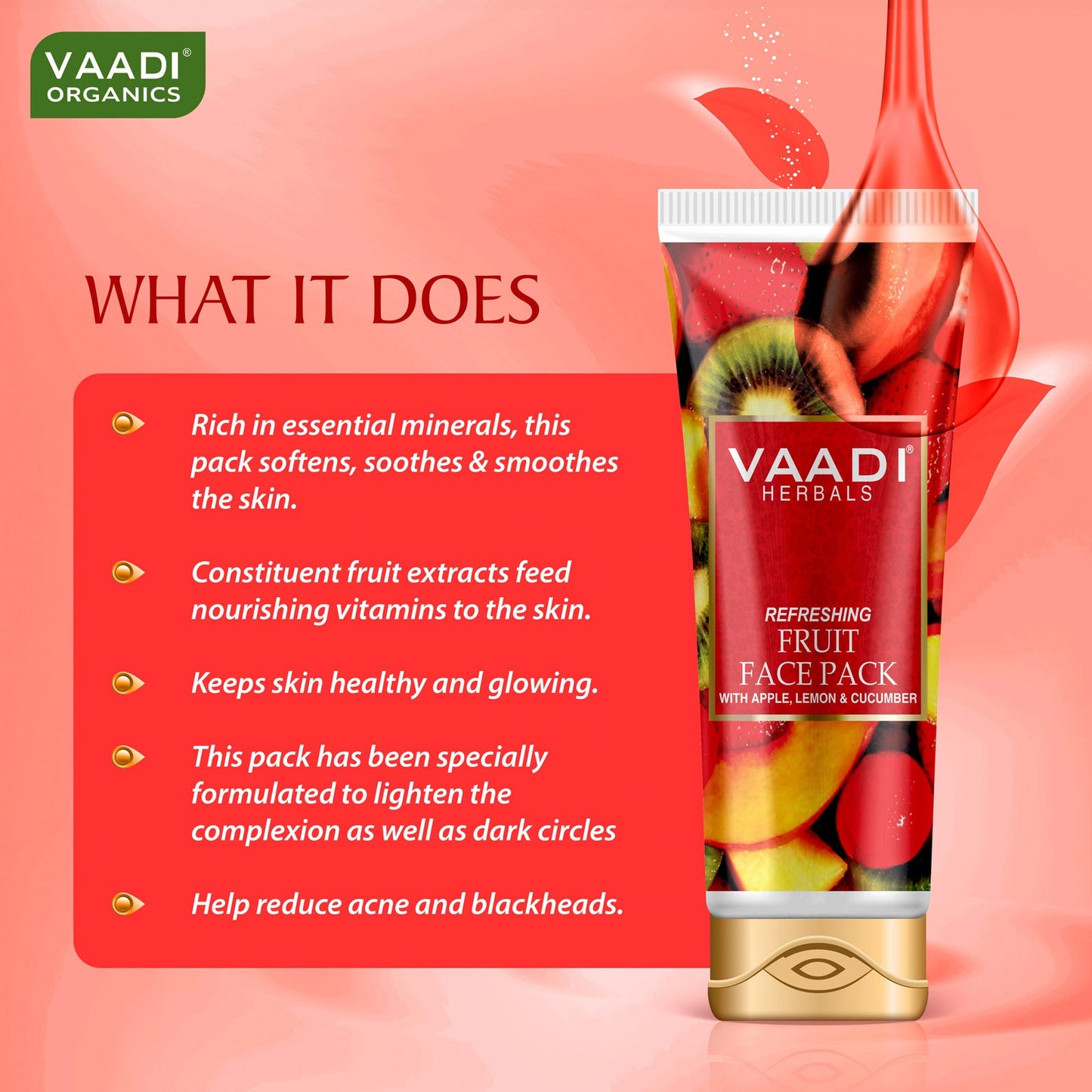 Refreshing Fruit Pack with Apple, Lemon & Cucumber (120 gms)