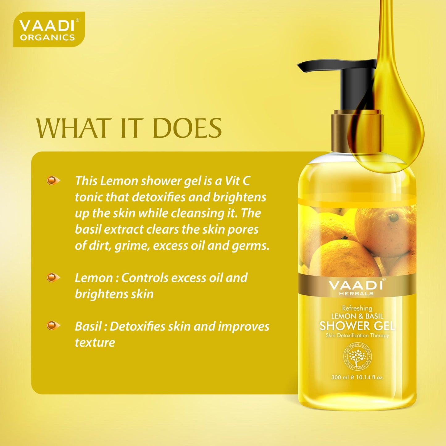 Pack of 3 Refreshing Lemon & Basil Shower Gel (300 ml x 3)