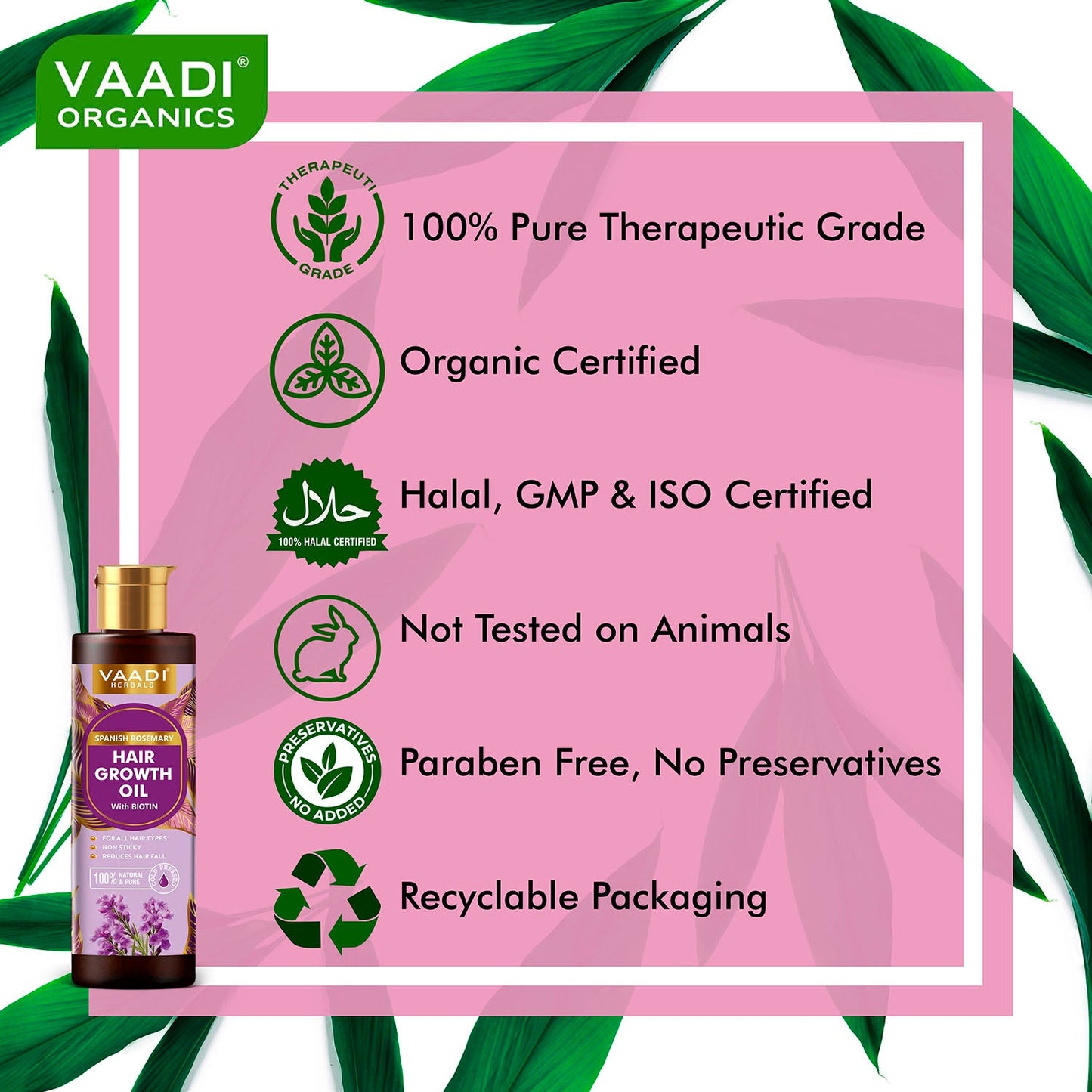 Spanish Rosemary Hair Growth Oil with Biotin-Promotes Hair Growth- Reduces Hair Fall-Strong Hair- Prevents Dandruff- For All Hair Types - 250ml