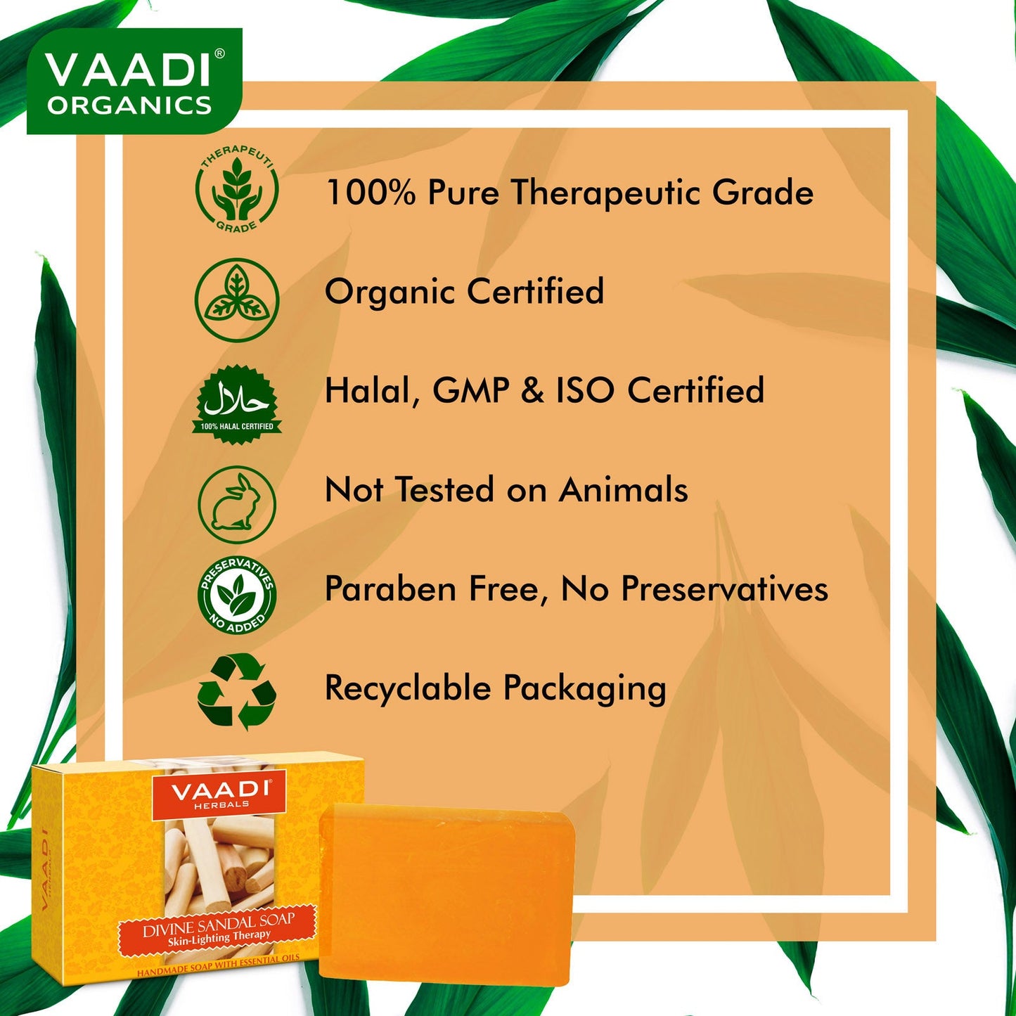 Pack of 12 Divine Sandal Soap with Saffron & Turmeric (75 gms x 12)