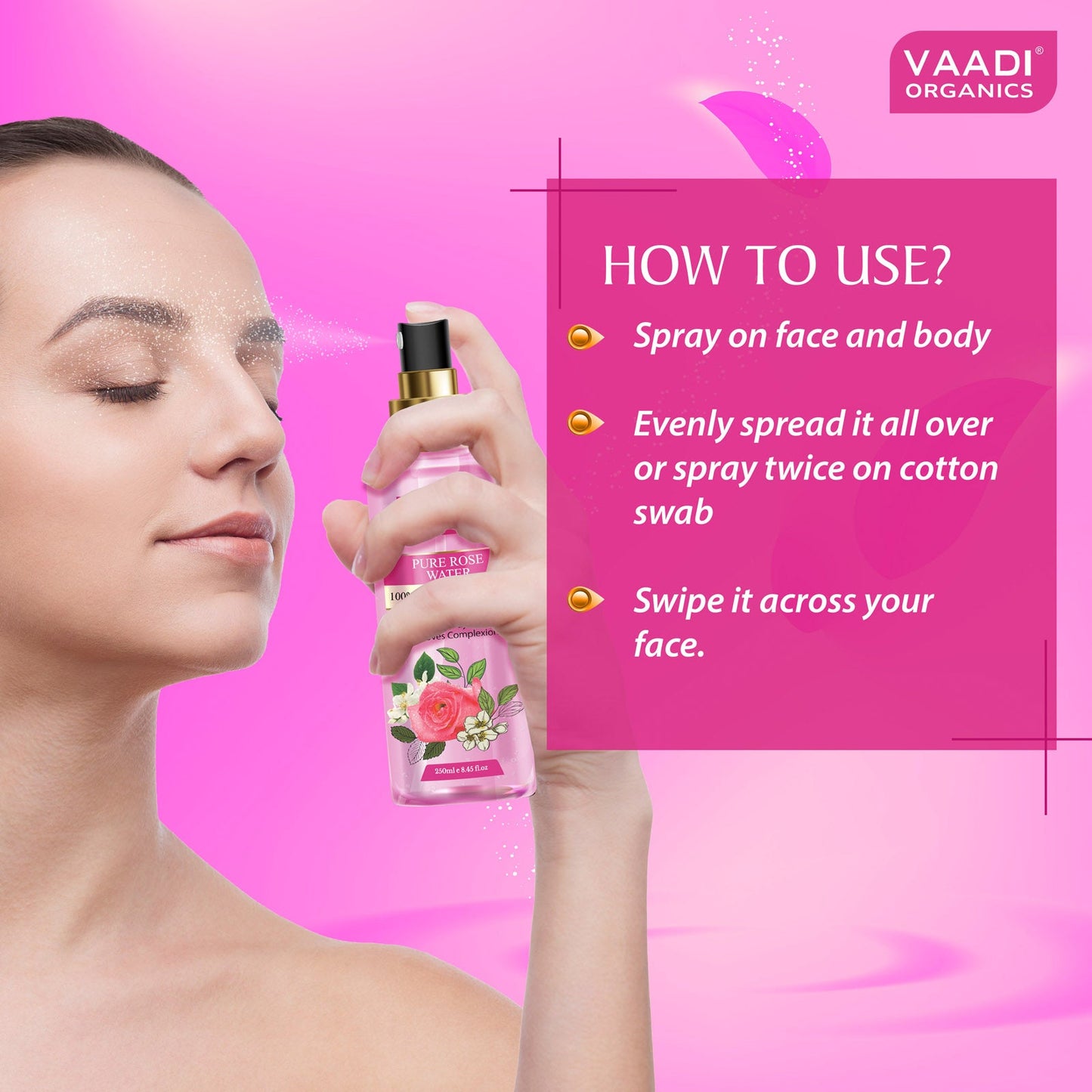 Pack of 2 - Rose Water & Aloe Vera Cucumber Mist - 100% Natural & Pure (250 ml x 2)