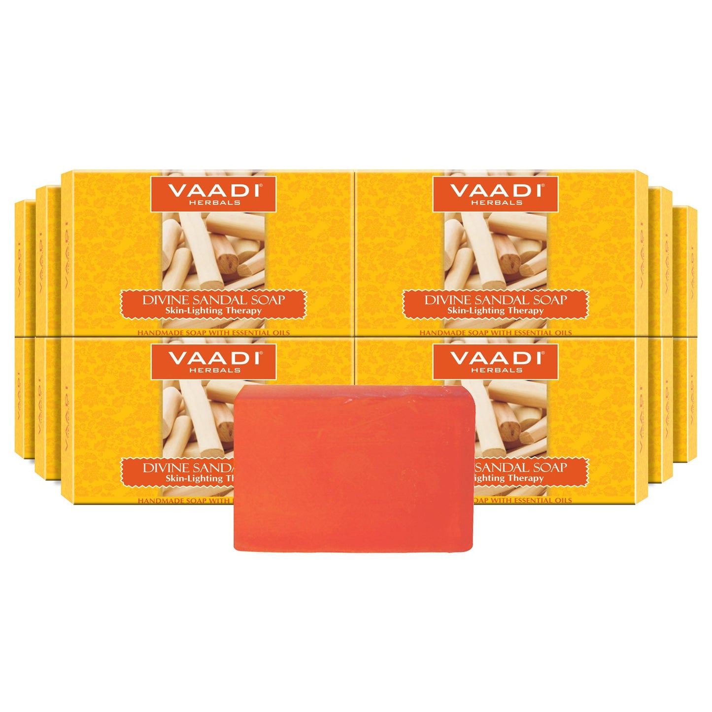 Pack of 12 Divine Sandal Soap with Saffron & Turmeric (75 gms x 12)