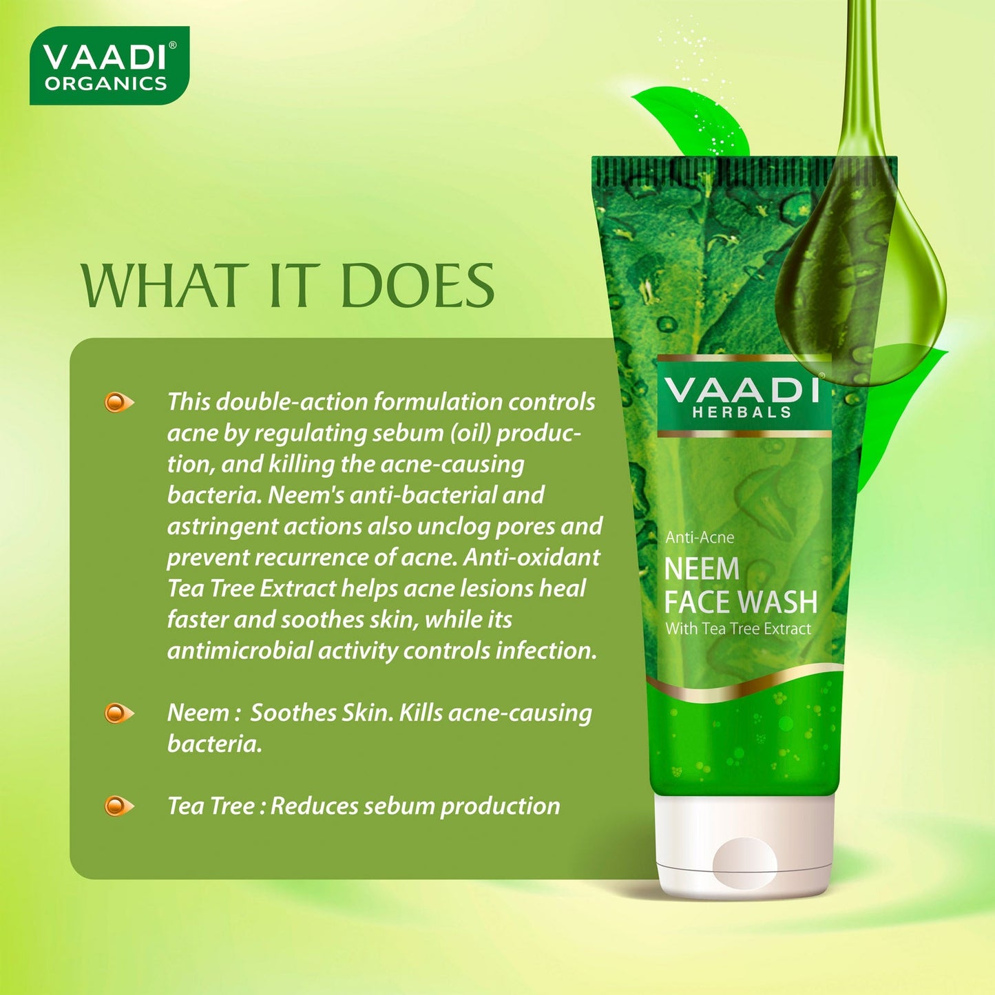 Anti-Acne Neem Face Wash With Tea Tree Extract (60 ml)