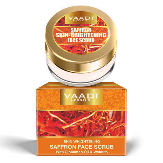 SAFFRON SKIN WHITENING FACE SCRUB WITH CINNAMON OIL & WALNUTS (25 Gms)