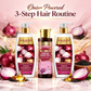 Organic Onion Hair Rescue Routine Pack -  Onion Shampoo (350 ml), Onion Conditioner (350 ml) & Onion Hair Oil (120 ml)