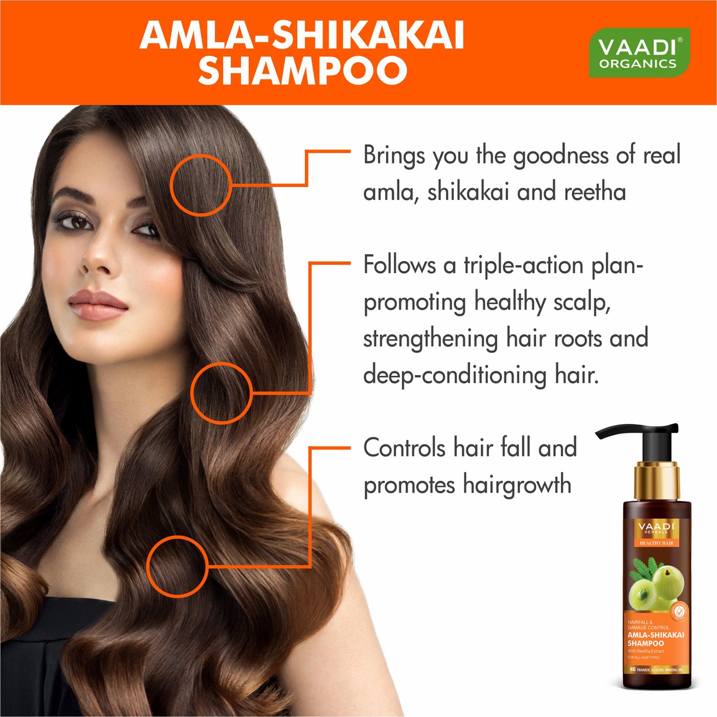 Amla Shikakai Shampoo - Hairfall & Damage Control with Olive Conditioner (110 ml x 2)