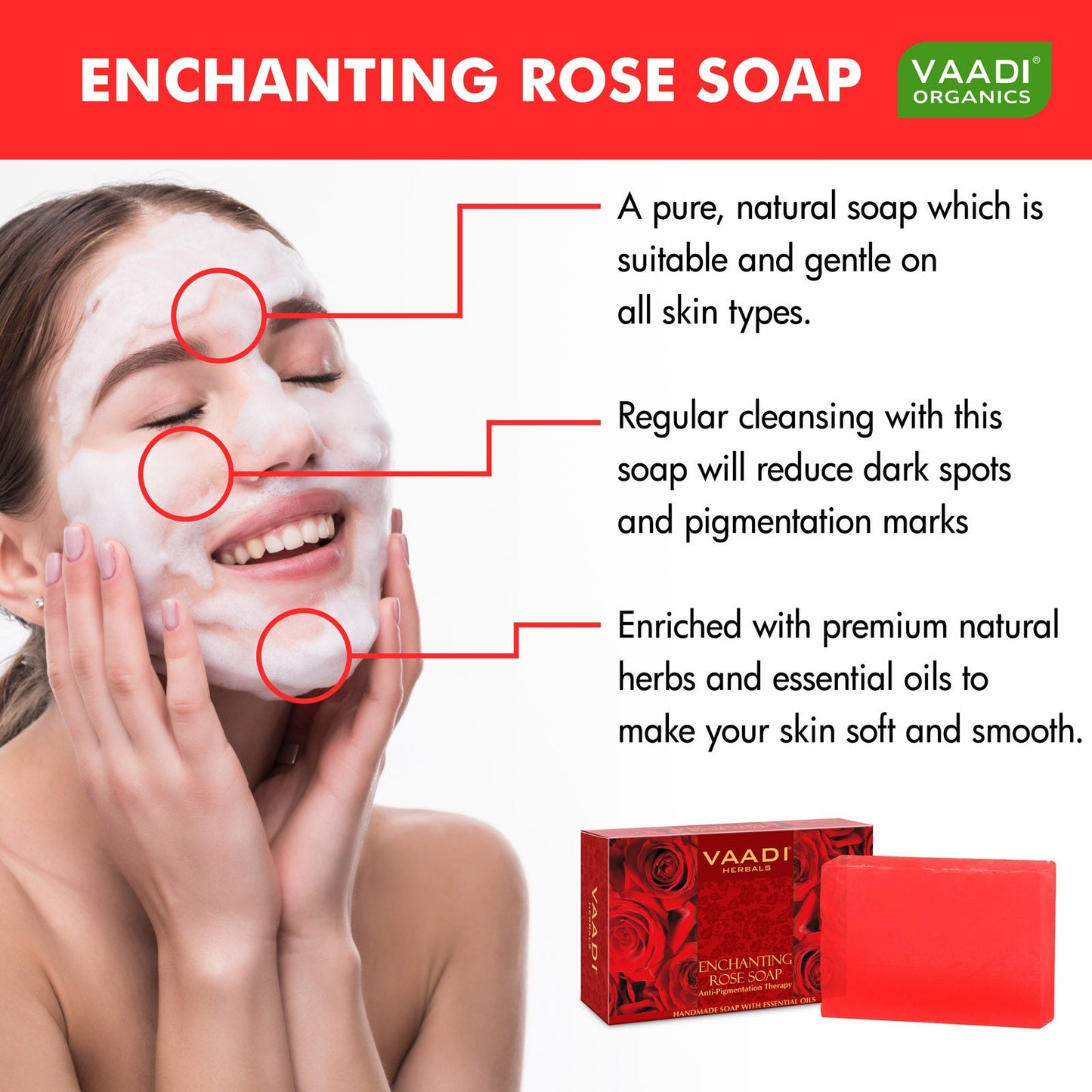 Pack of 3 Enchanting Rose Soap with Mulberry Extract (75 gms x 3)
