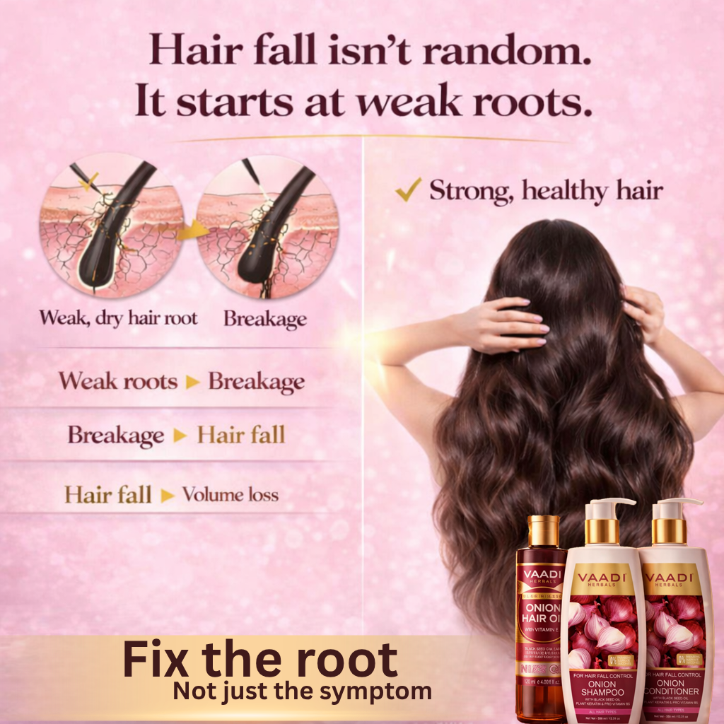 Organic Onion Hair Rescue Routine Pack -  Onion Shampoo (350 ml), Onion Conditioner (350 ml) & Onion Hair Oil (120 ml)