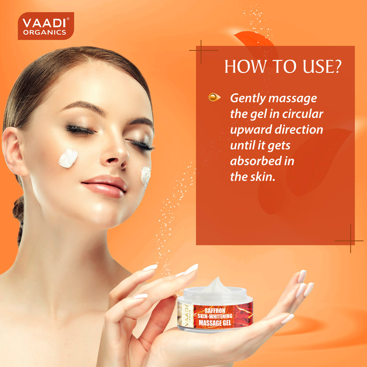Saffron Skin Whitening Massage Gel with Basil Oil & Shea Butter - Improves Complexion - Reduces Puffiness (50 gms/2 oz)