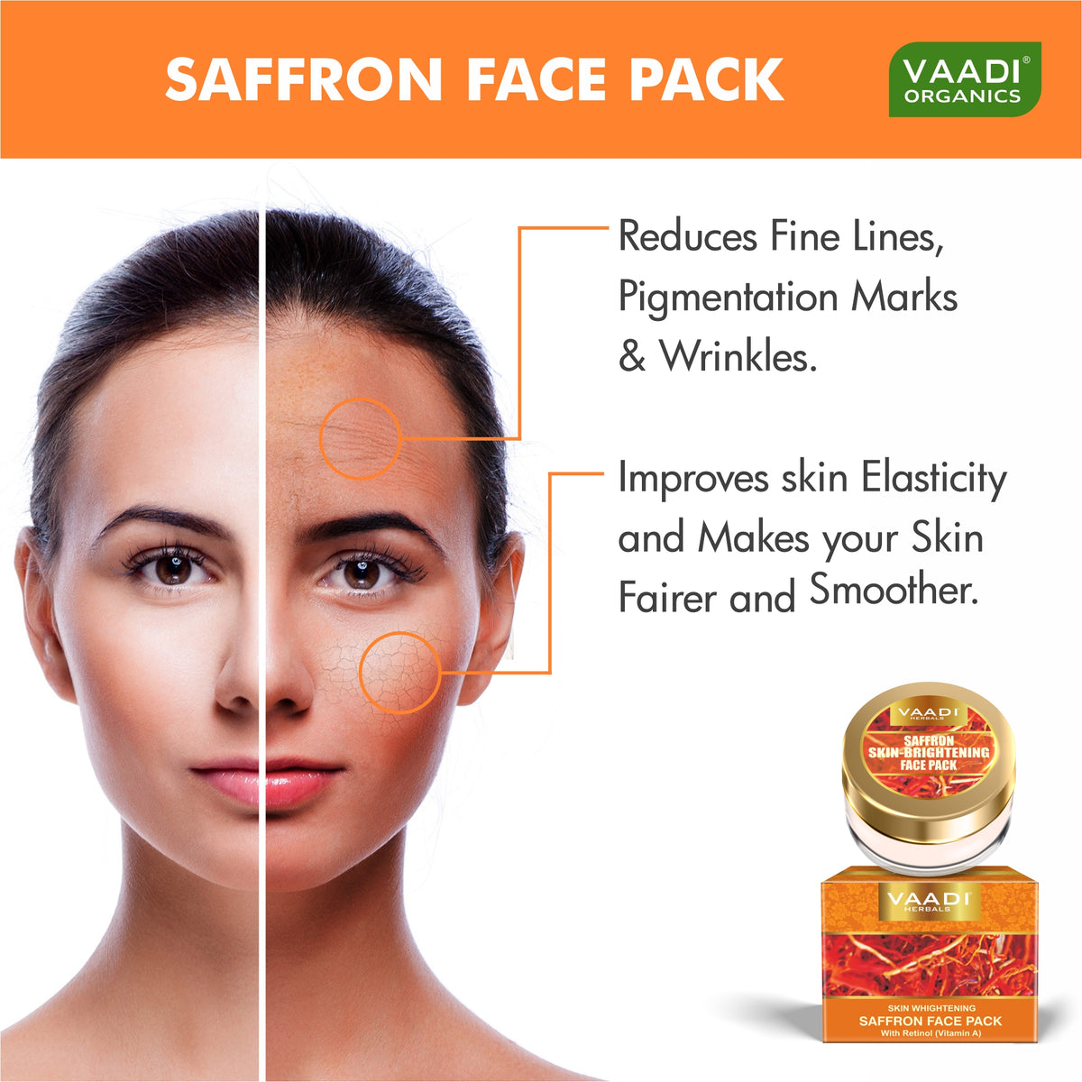 SAFFRON SKIN WHITENING FACE PACK WITH RETINOL (VITAMIN A)(35 Gms)