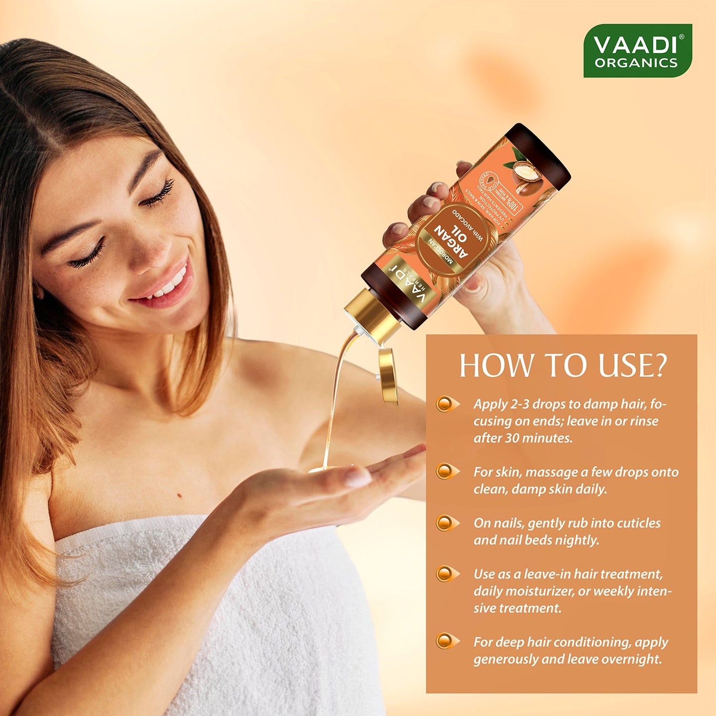 Cold Pressed Morrocon Argan Oil with Avocado- For Hair, Skin & Nails- Promotes Hair Growth- Skin Moisturisation-Healthy Nail Growth - UV Protection- 250ml