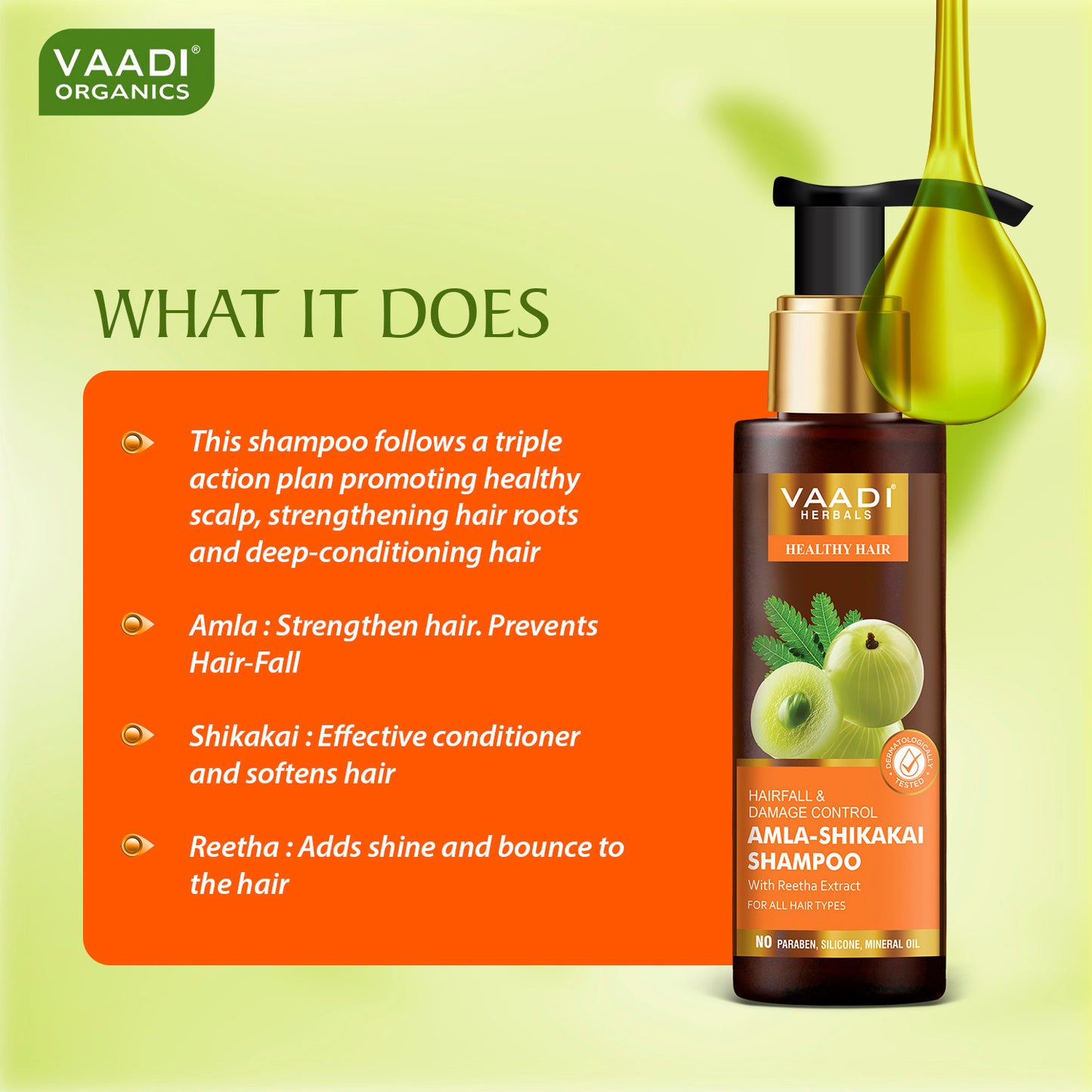 Amla Shikakai Shampoo - Hairfall & Damage Control with Olive Conditioner (110 ml x 2)