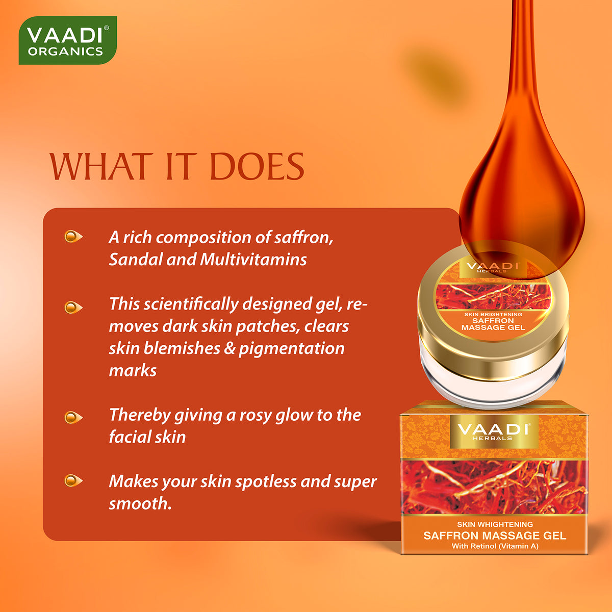 SAFFRON SKIN WHITENING MASSAGE GEL WITH RETINOL (VITAMIN A)(25 Gms)