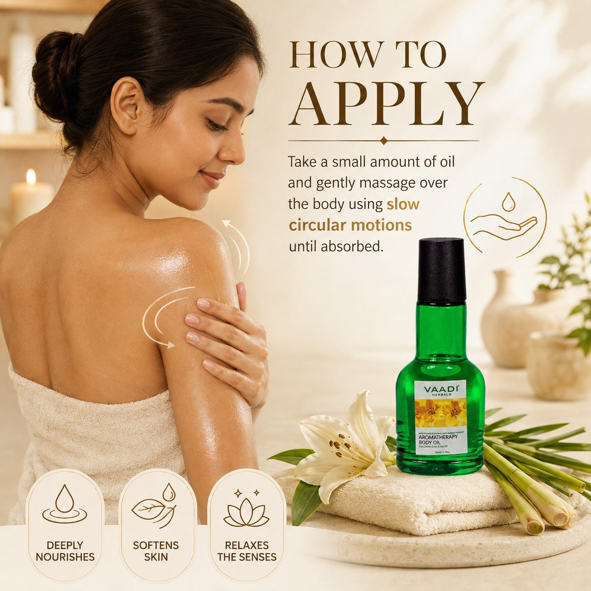 Aromatherapy Body Oil-Lemongrass & Lily Oil (50 ml)