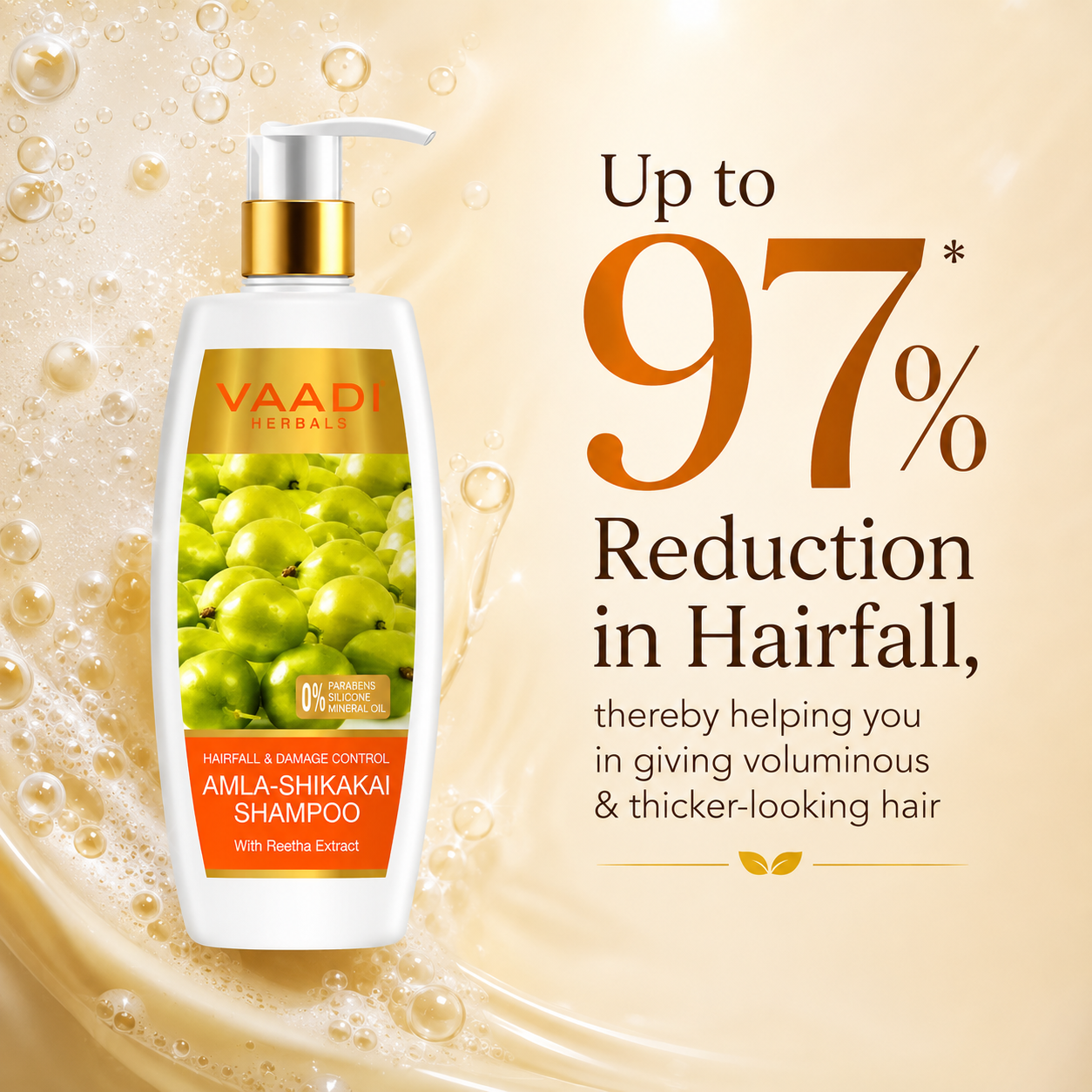 Pack of 3 Amla Shikakai Shampoo - Hairfall & Damage Control (350 ml X 3)
