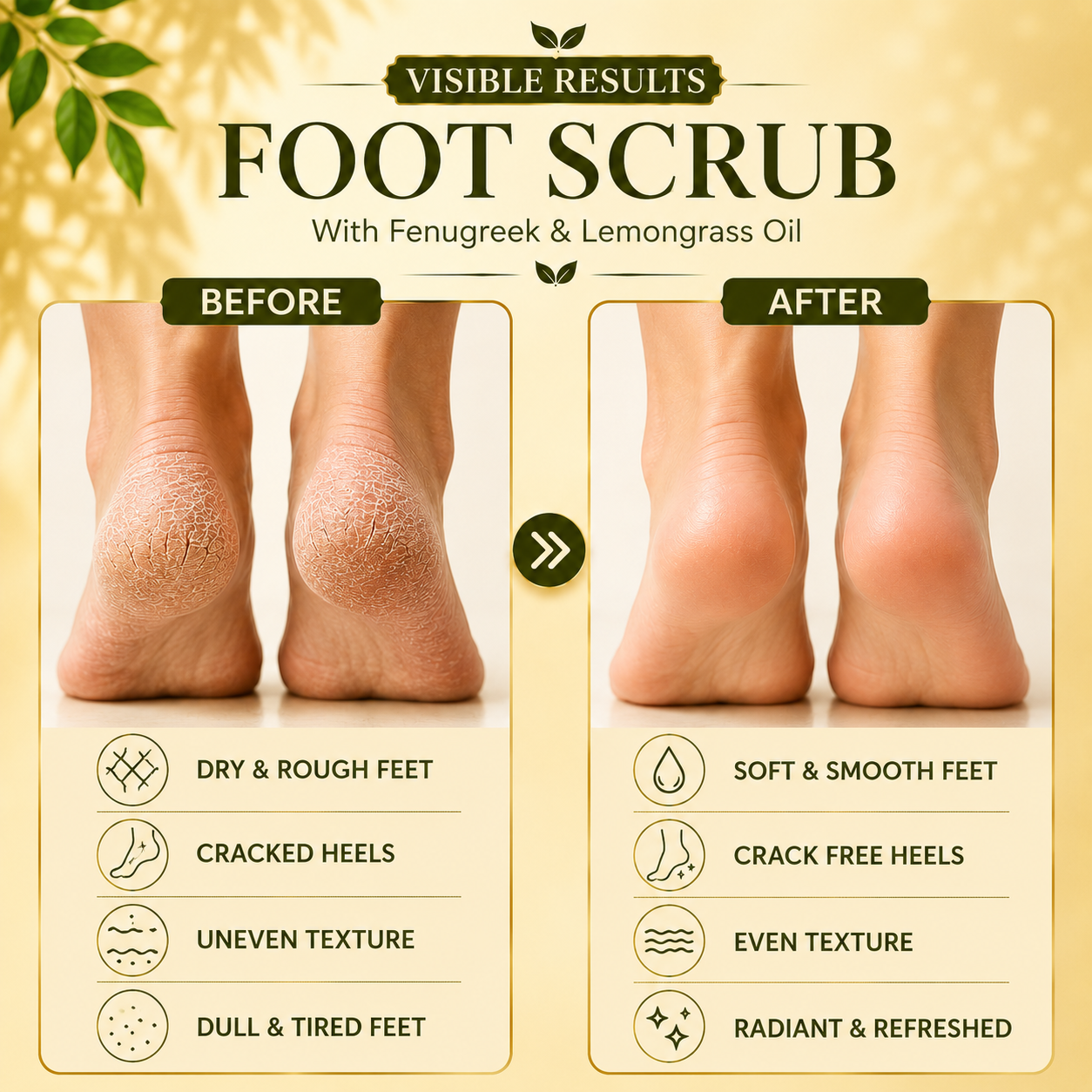 Pack of 2 Foot Scrub with Fenugreek & Lemongrass Oil (110 gms x 2)