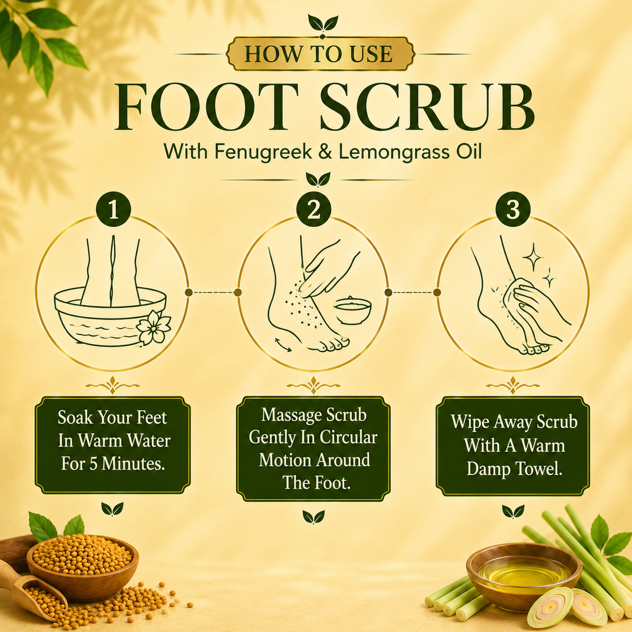 Organic Foot Scrub with Fenugreek & Lemongrass Oil (110 gms)