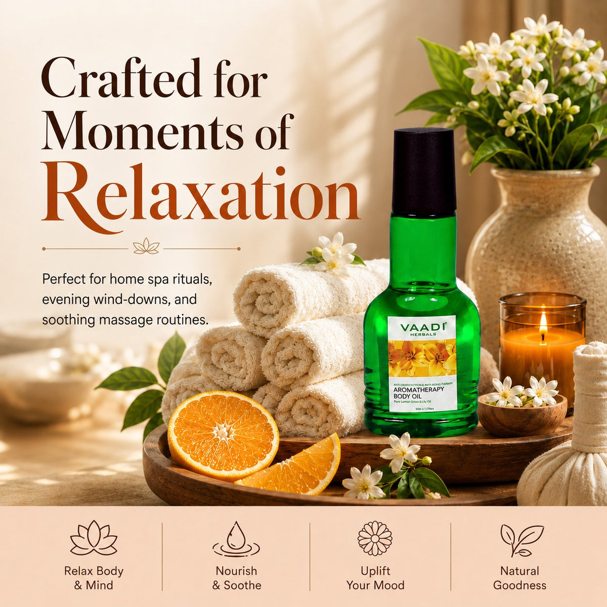 Aromatherapy Body Oil-Lemongrass & Lily Oil (50 ml)