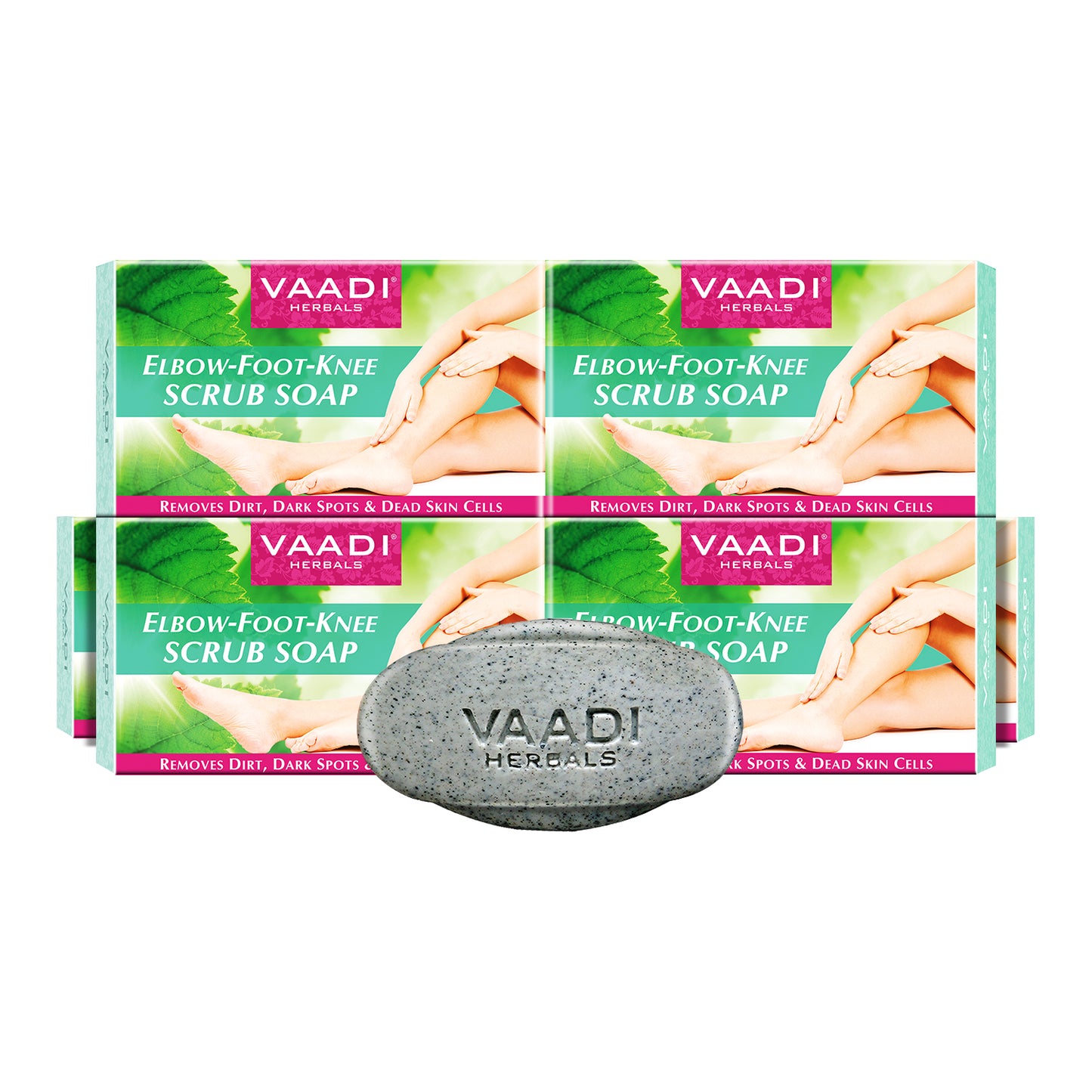 Pack of 6 Elbow-Foot-Knee Scrub Soap with Almond & Walnut Scrub (75 gms x 6)
