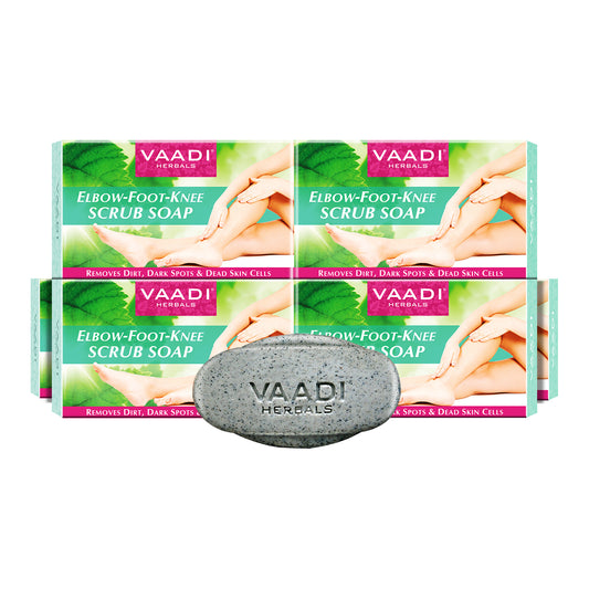 Pack of 6 Elbow-Foot-Knee Scrub Soap with Almond & Walnut Scrub (75 gms x 6)