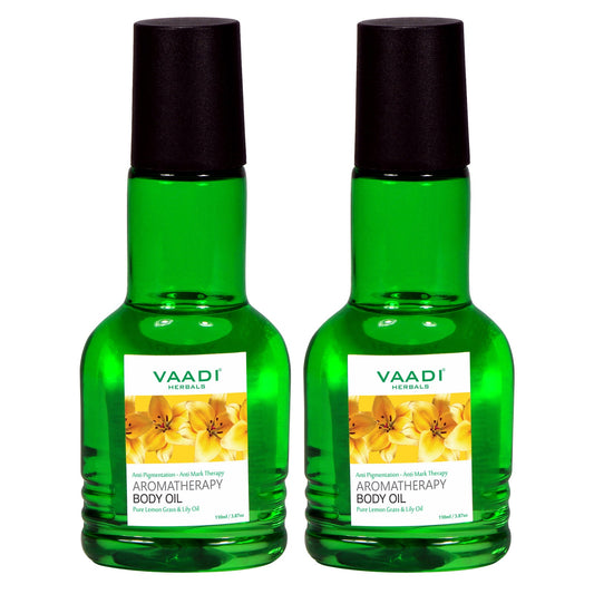 Pack of 2 Aromatherapy Body Oil-Lemongrass & Lily Oil (110 ml x 2)