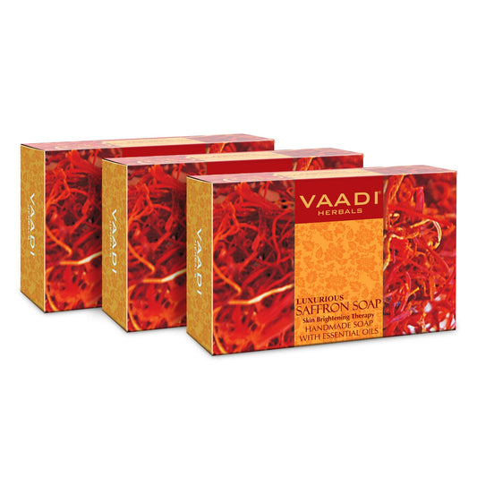 Pack of 3 Luxurious Saffron Soap - Skin Whitening Therapy (75 gms x 3)