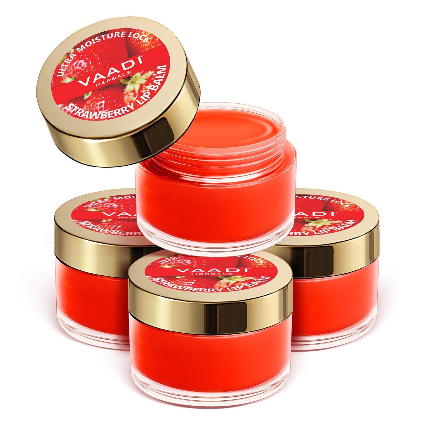 Pack of 4 Lip Balm - Strawberry & Honey (10 gms x 4 )