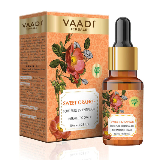 Sweet Orange Essential Oil - Vitamin C Reduces Hairfall, Improves Skin Complexion, Enhances Mood, Loosens Tired Muscles - 100% Pure Therapeutic Grade (10 ml)