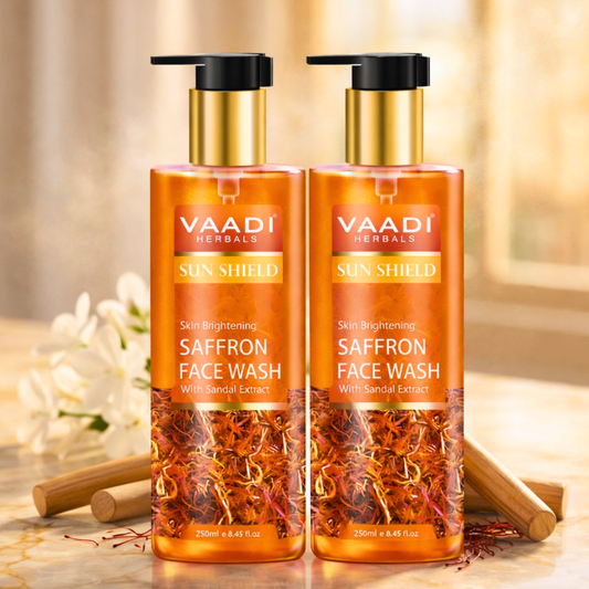 Pack of 2 Skin Whitening Saffron Face Wash With Sandal Extract (250 ml x 2)