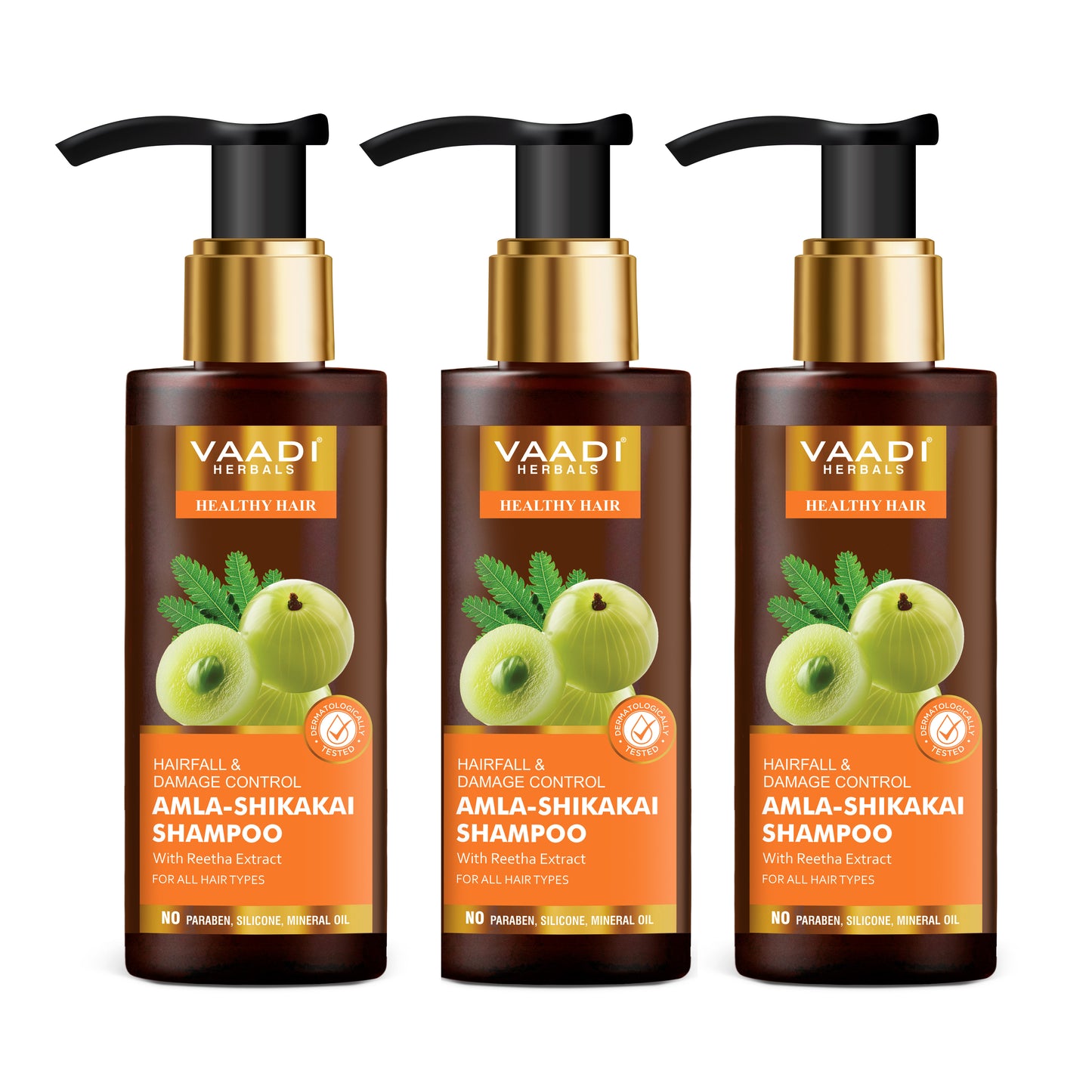 Pack of 3 Amla Shikakai Shampoo-Hairfall & Damage Control (110 ml x 3)